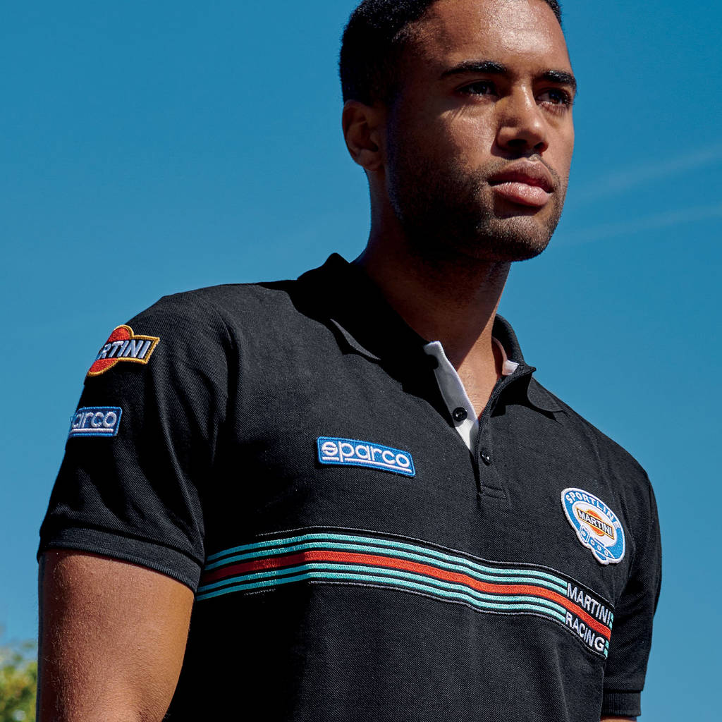SPARCO 01275MRNR3L Polo REPLICA MARTINI RACING, black, size L Photo-1 