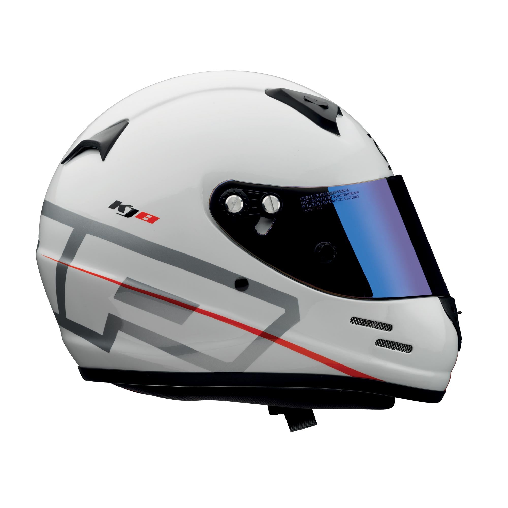 OMP SC0-0790-B01-020-L Full-Face Karting Helmet KJ8 Evo CMR, White (Iridium Visor), Size L Photo-4 