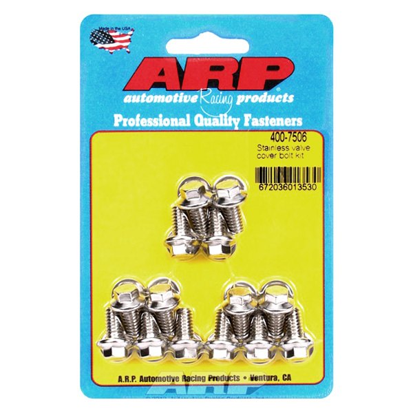 ARP 400-7506 Valve Cover Bolt Kit for Stamped steel covers. SS. 12pt Photo-0 