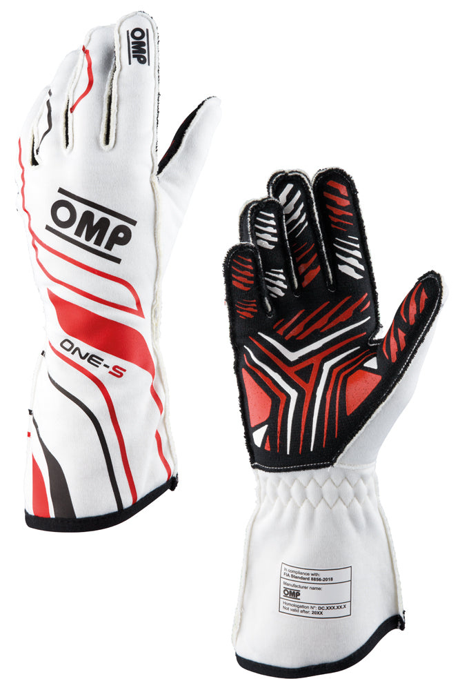 OMP IB0-0770-A01-020-XL (IB/770/W/XL) ONE-S my2020 Racing gloves, FIA 8856-2018, white, size XL Photo-0 