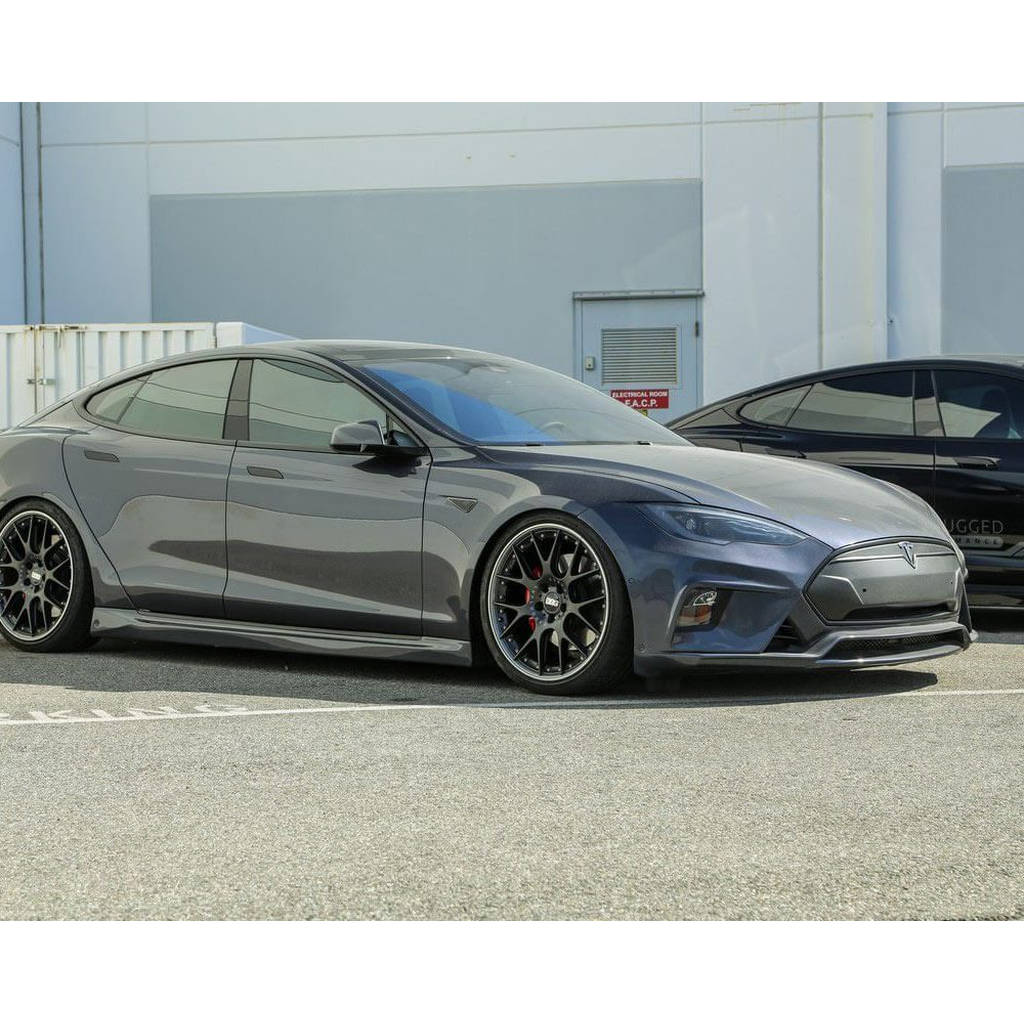 UNPLUGGED PERFORMANCE UP-MS-104-1.1 Side Skirt Set, Urethane, Unpainted for TESLA Model S Photo-0 
