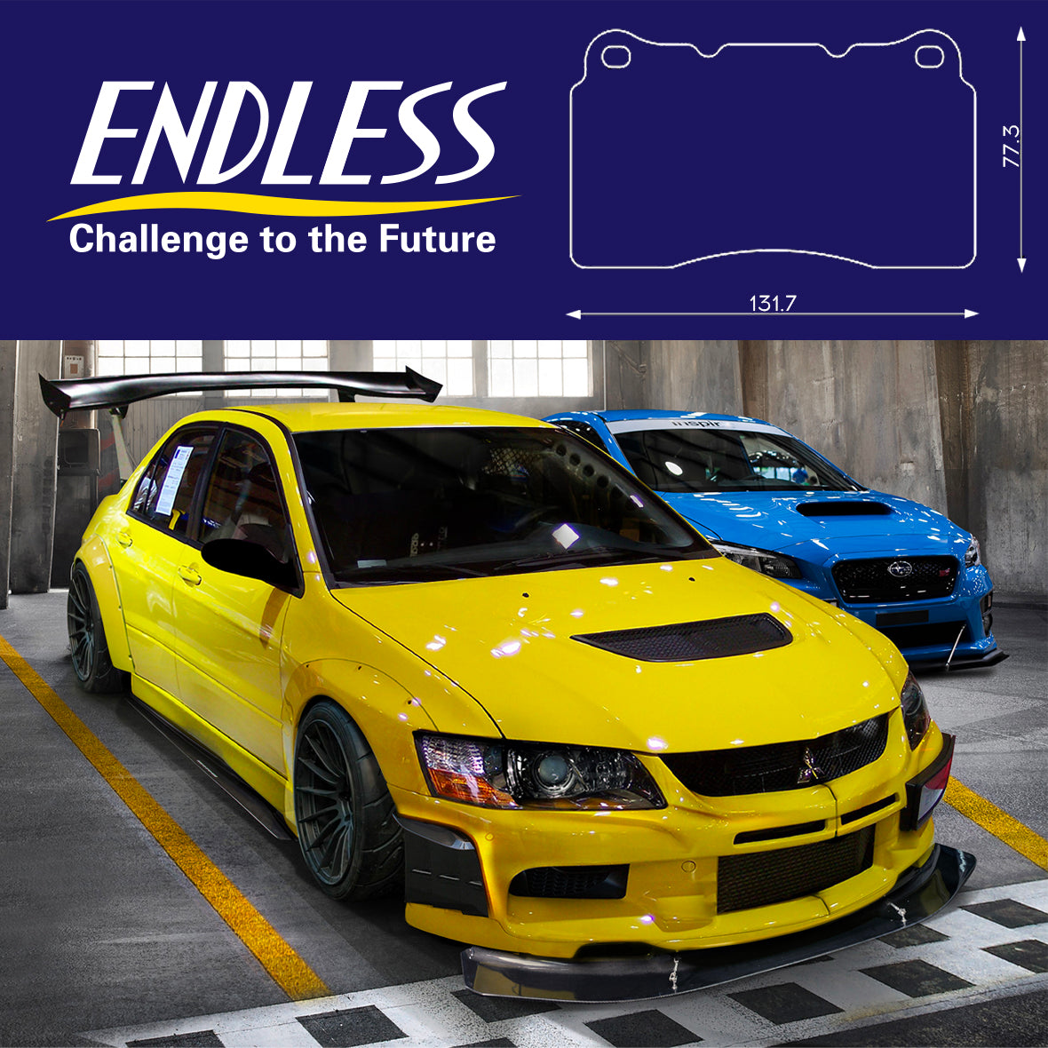 ENDLESS EP357SSY Front brake pads SUBARU STI, MITSUBISHI EVO, MEGANE RS250, ASTRA J OPC Photo-1 