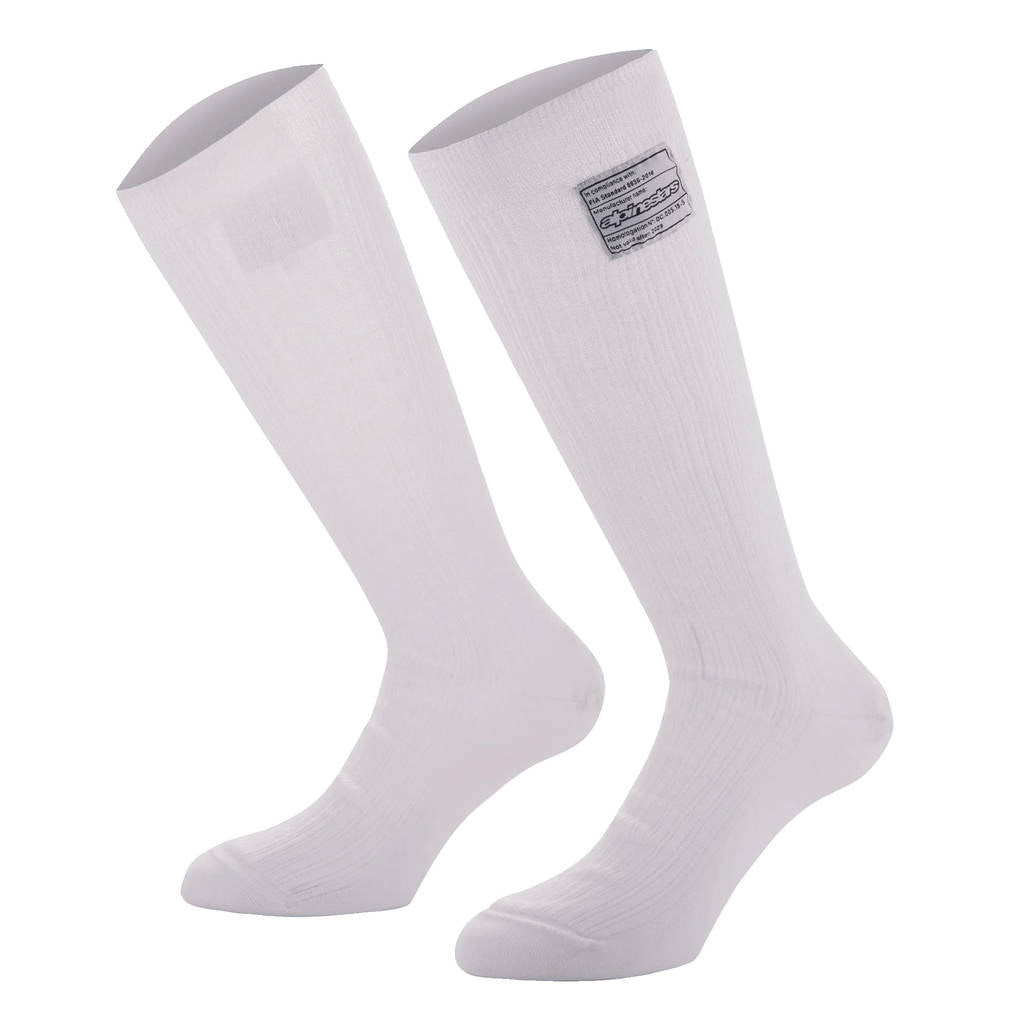 ALPINESTARS 4704021_20_XL RACE V4 Racing socks, FIA 8856-2018, white, Size XL Photo-0 