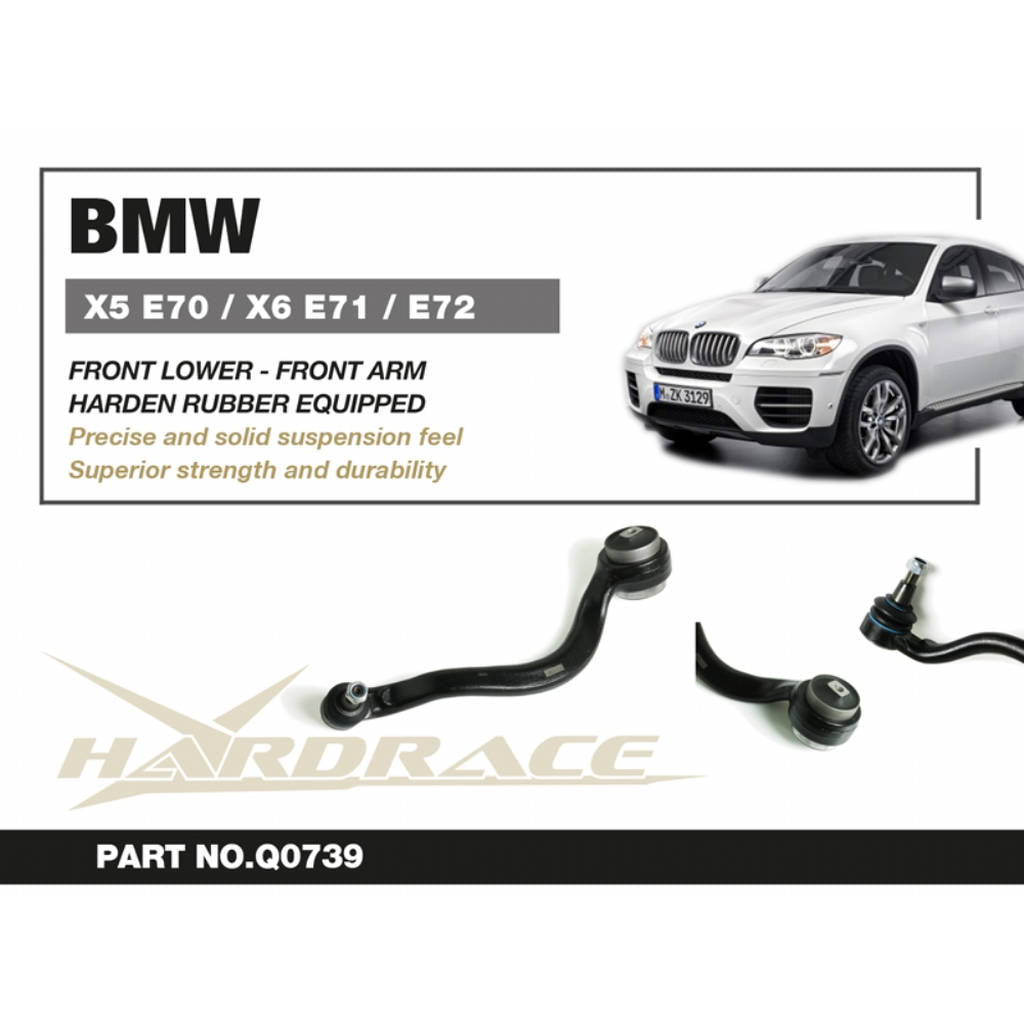 HARDRACE Q0739 BMW X5 E70/X6 E71/E72 FRONT LOWER FRONT ARM (HARDEN RUBBER) - 2PCS/SET Photo-1 
