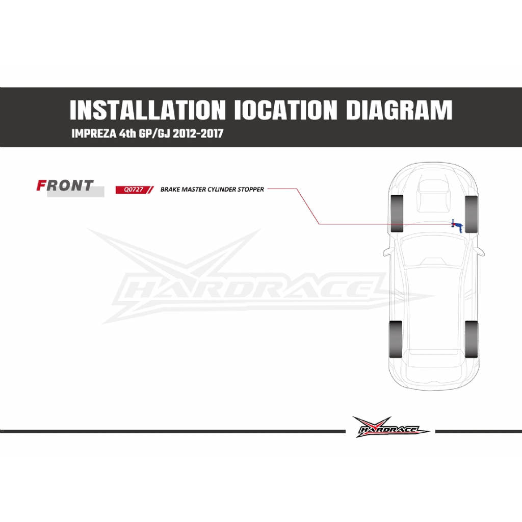 HARDRACE Q0727 SUBARU WRX '14-/LEVORG '14-20/XV '12-17 BRAKE MASTER CYLINDER STOPPER - 1PCS/SET FOR RHD USE ONLY Photo-8 