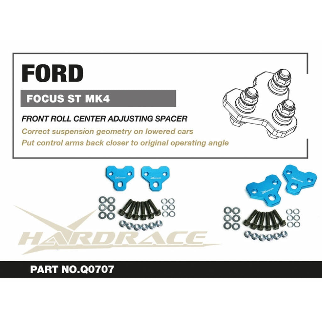 HARDRACE Q0707 FORD FOCUS ST '19- MK4 FRONT ROLL CENTER ADJUSTING SPACER - 2PCS/SET +10mm Photo-1 