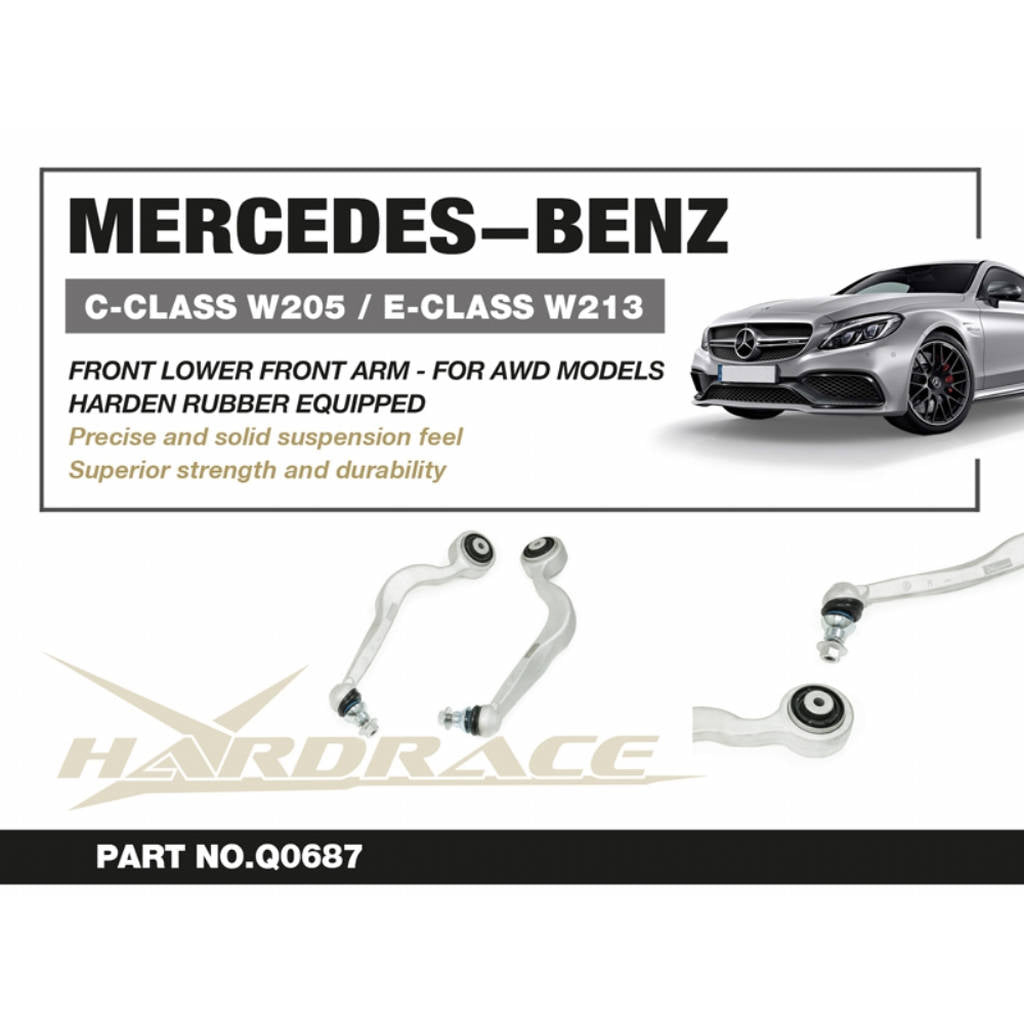 HARDRACE Q0687 MERCEDES-BENZ C-CLASS W205/ E-CLASS W213 AWD FRONT LOWER FRONT ARM (HARDEN RUBBER) - 2PCS/SET Photo-4 
