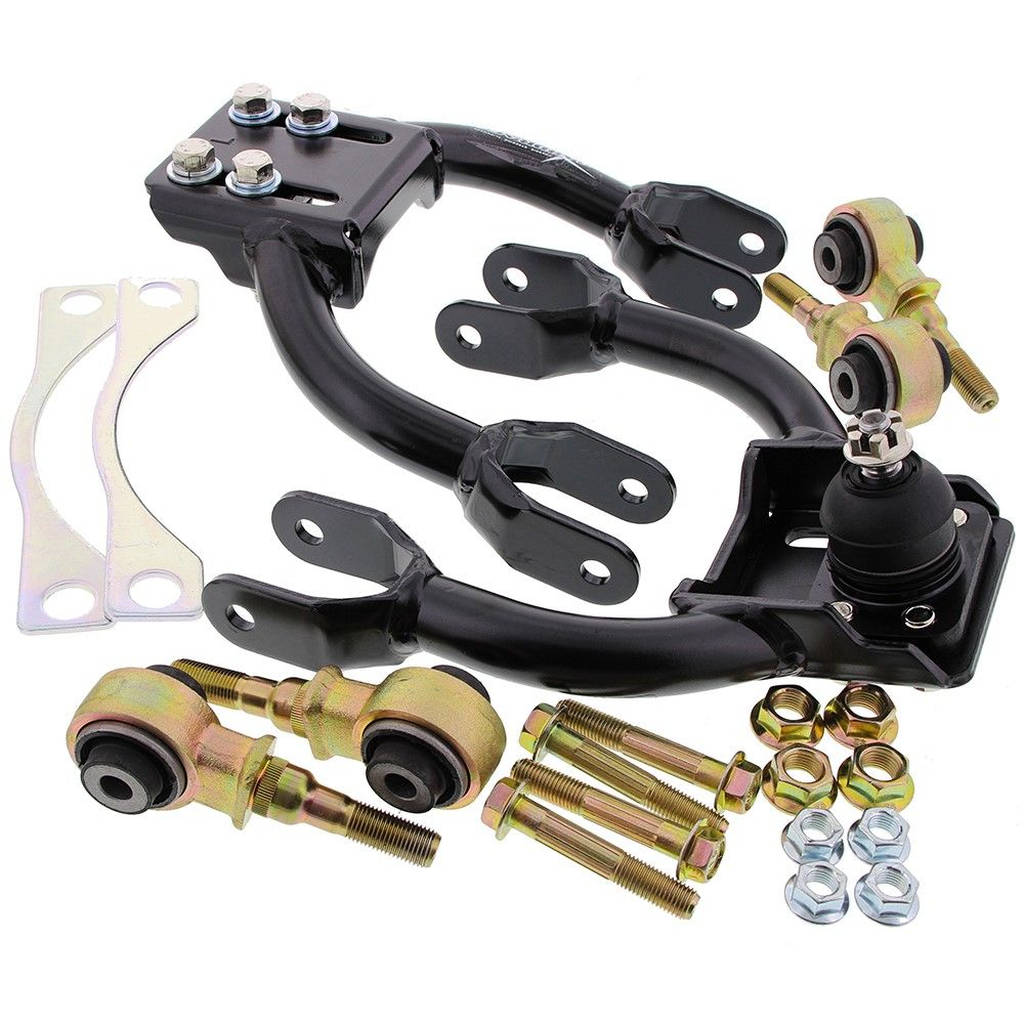 HARDRACE 6203-ED HONDA CIVIC EG/DC2/DEL SOL FRONT UPPER CAMBER KIT BLACK (INCLUDED HARDEN RUBBER BUSHING) 2PCS/SET Photo-0 