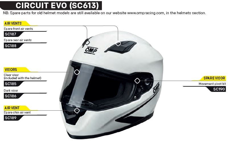 OMP SC0-0185 (SC185) Clear visor for helmet CIRCUIT EVO SC613 Photo-0 