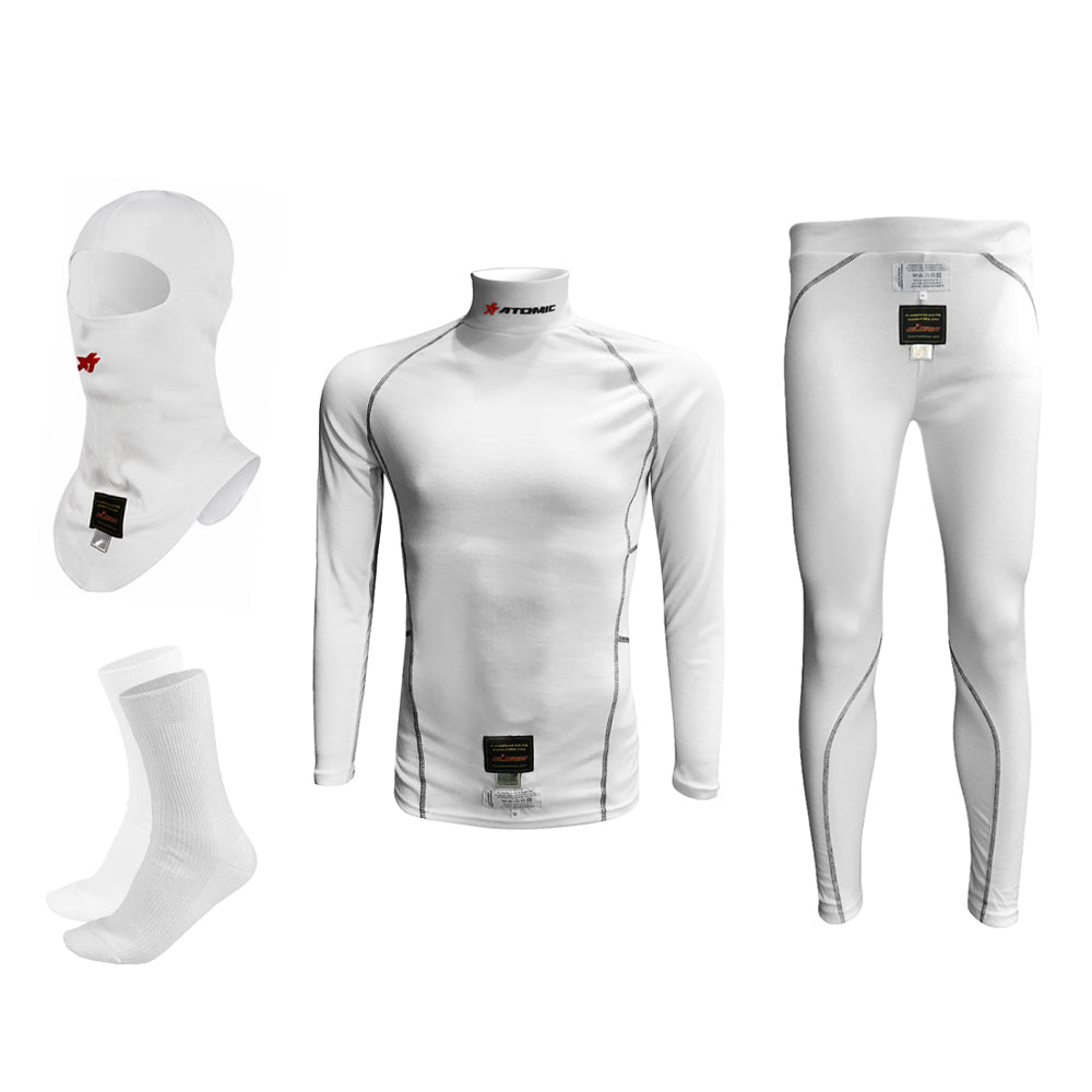 ATOMIC RACING AT02KBWXL Underwear set for motorsport, FIA white, size XL Photo-0 