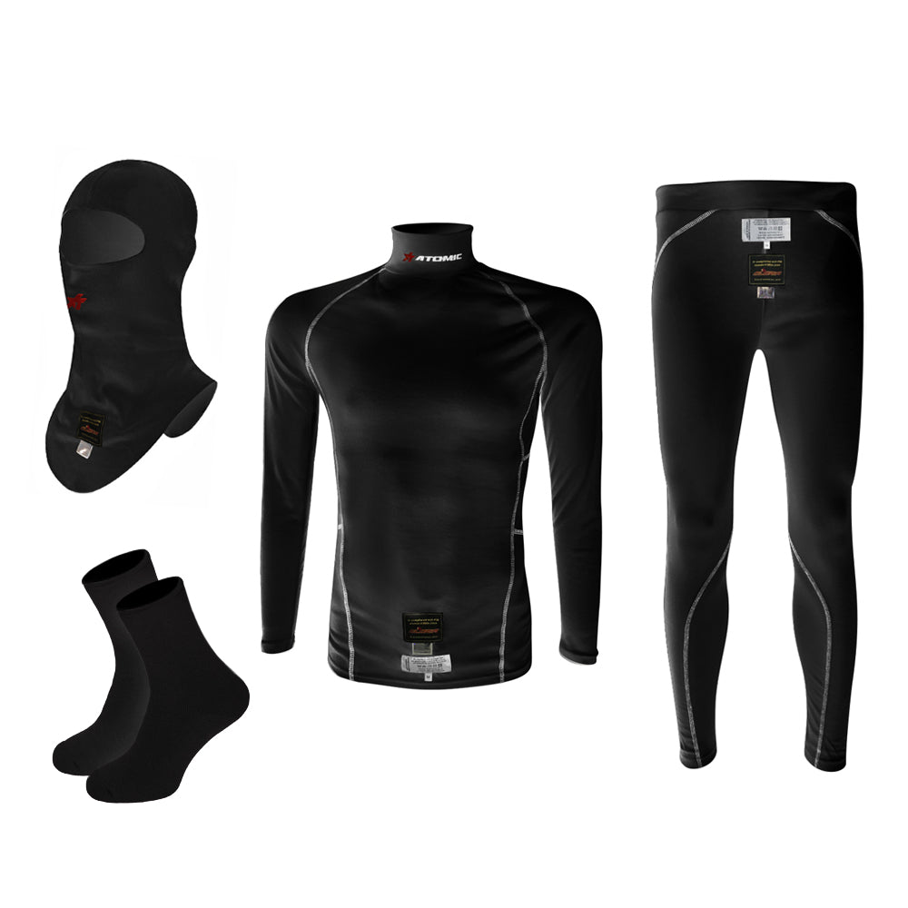 ATOMIC RACING AT02KBBL Underwear set for motorsport, (FIA) black, size L Photo-0 