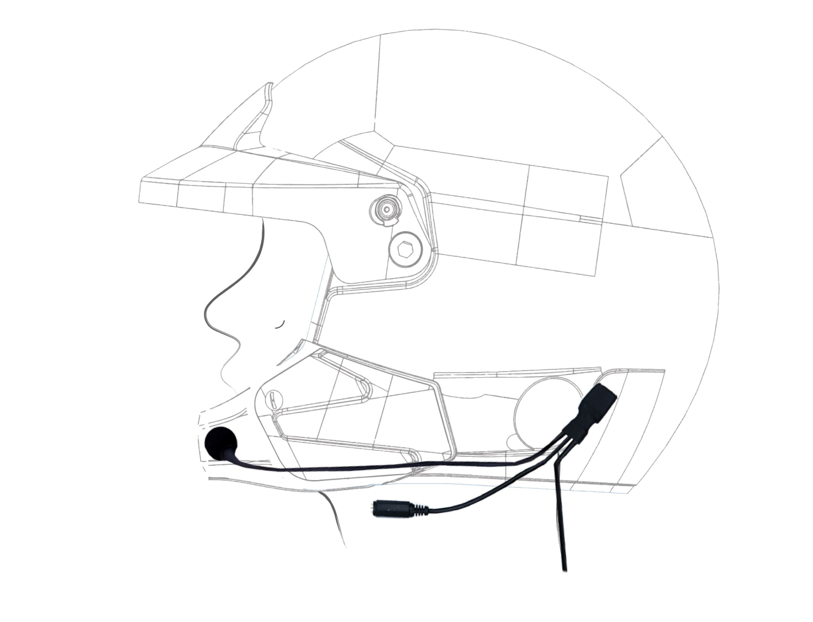 ZERONOISE 6300007 Radio helmet kit for Jet helmet, Male Nexus 4 PIN IMSA, Microphone Flex Boom, no Earcups Photo-0 