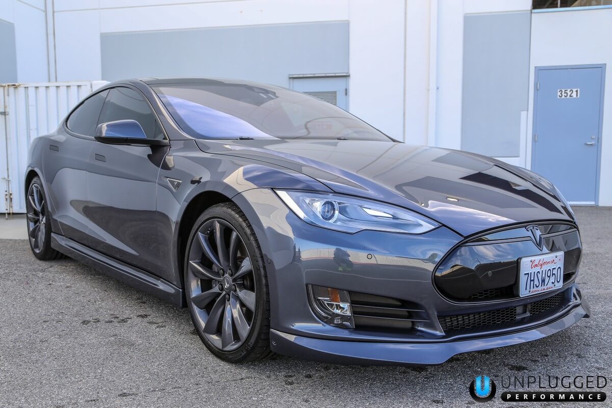 UNPLUGGED PERFORMANCE UP-MS-101-1.1 Front Spoiler and Diffuser System, Urethane Unpainted for TESLA Model S Pre-2016.5 Photo-1 