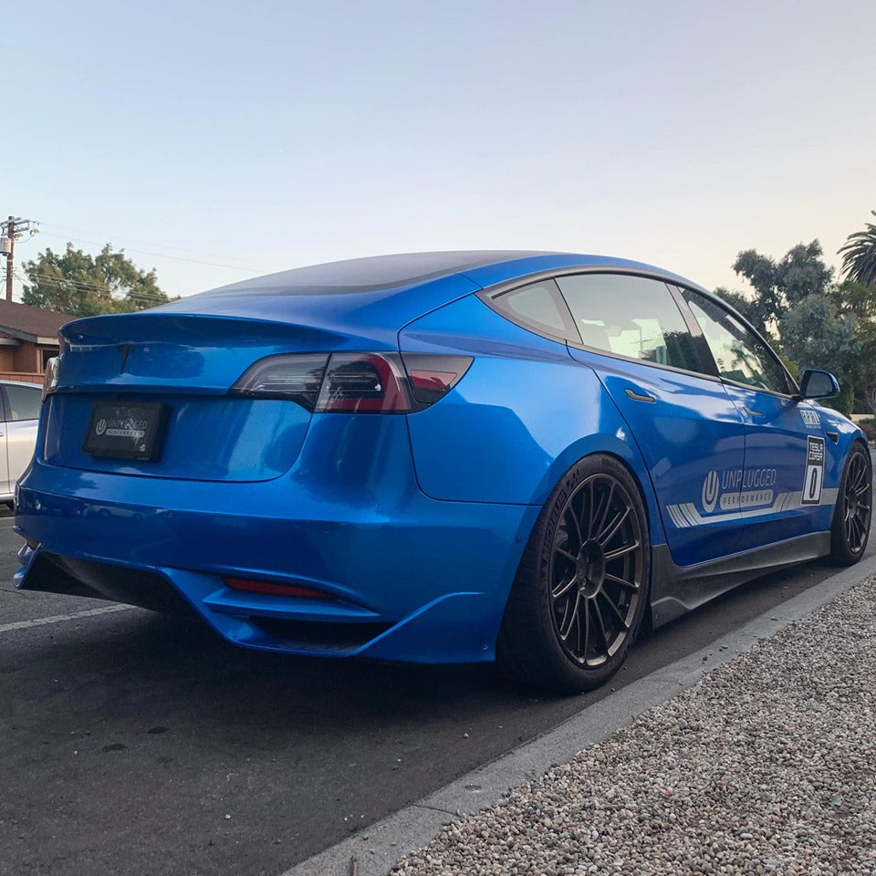 UNPLUGGED PERFORMANCE UP-M3-303-2.1 Ascension Side Skirts, Autoclaved Dry Carbon, Gloss Clear for TESLA Model 3 Photo-0 