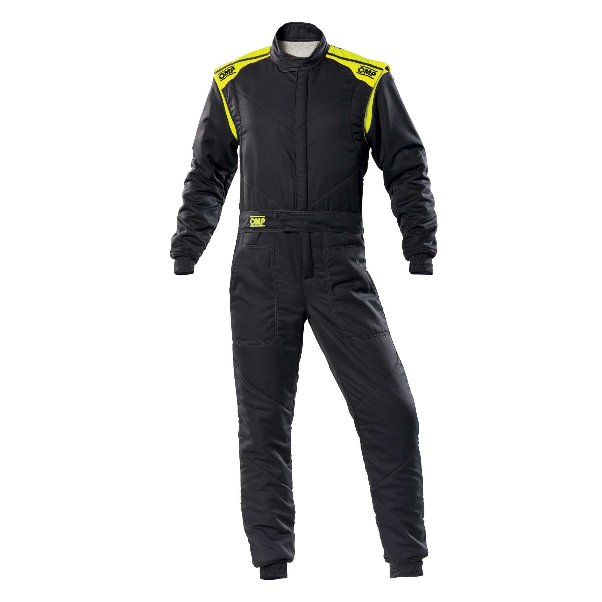 OMP IA0-1828-E01-184-52 (IA01828D18452) Racing suit FIRST-S MY2020, FIA 8856-2018, Anthracite / Fluo yellow, size 52 Photo-0 