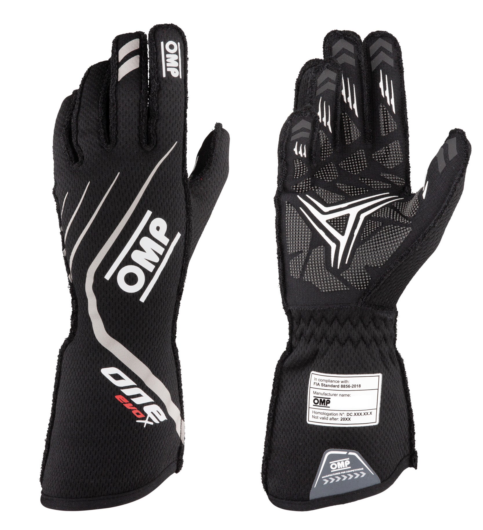 OMP IB0-0771-A01-071-S (IB/771/N/S) ONE EVO X Racing gloves, FIA 8856-2018, black, size S Photo-0 