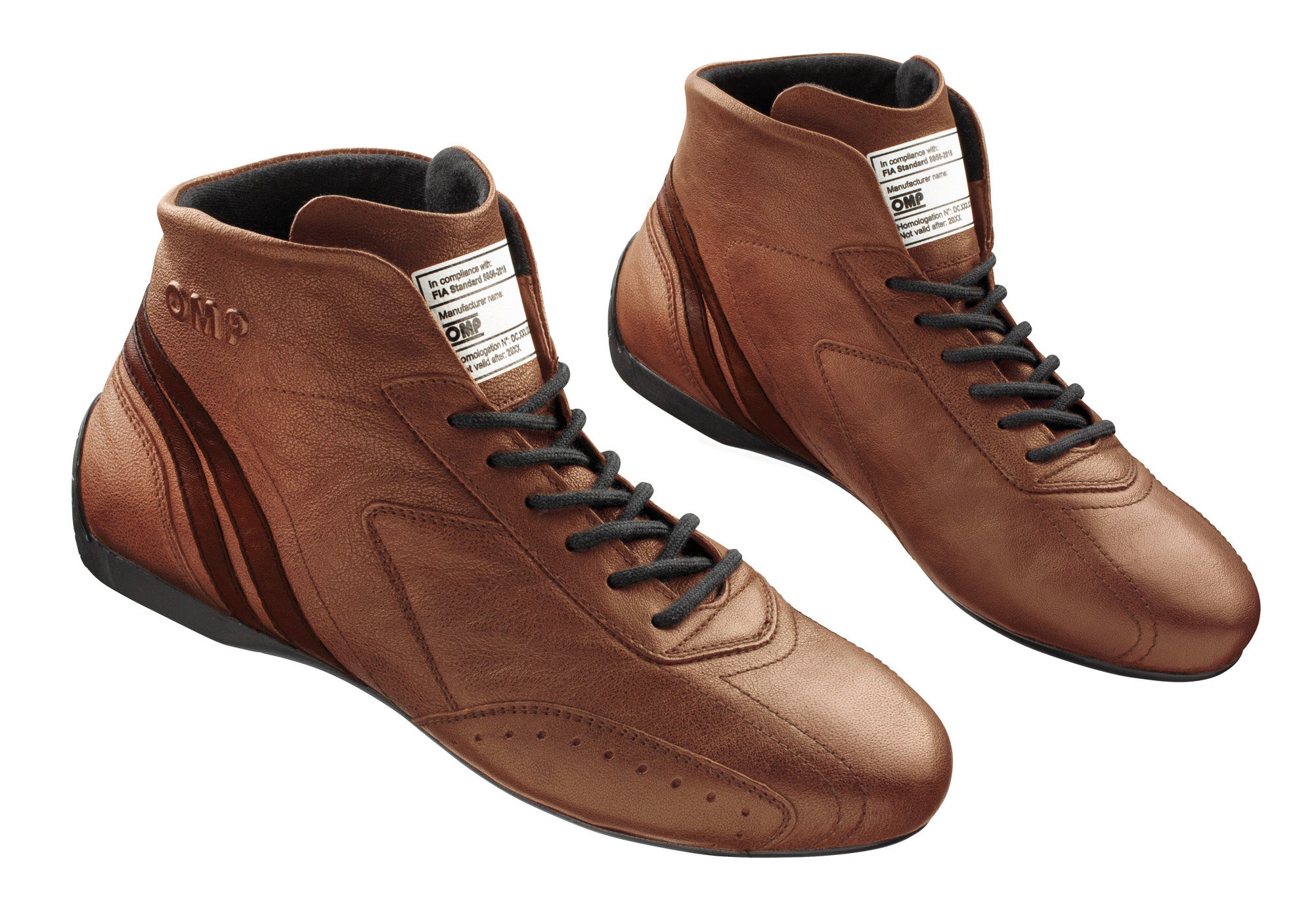 OMP IC0-0784-B01-015-40 (IC/784E01540) CARRERA LOW my2021 Racing shoes, FIA 8856-2018, brown, size 40 Photo-0 