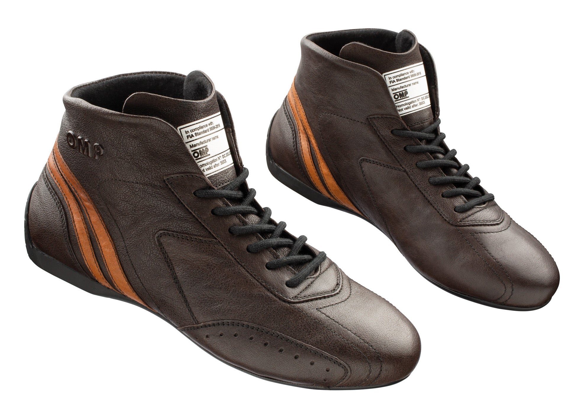 OMP IC0-0784-B01-014-43 (IC/784E01443) CARRERA LOW my2021 Racing shoes, FIA 8856-2018, dark brown, size 43 Photo-0 