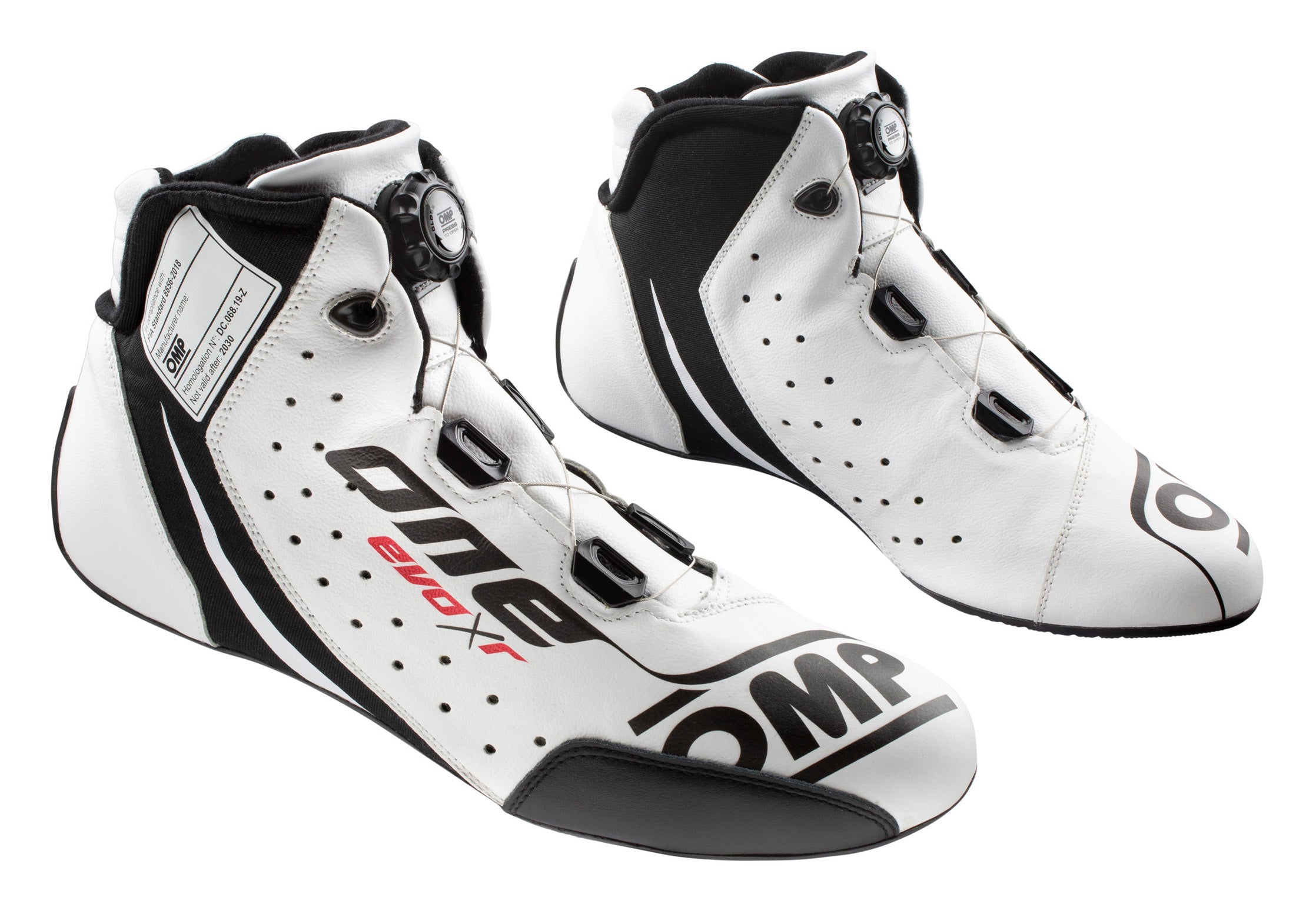 OMP IC0-0805-B01-020-43 (IC/805E02043) ONE EVO X R Racing shoes, FIA 8856-2018, white, size 43 Photo-0 