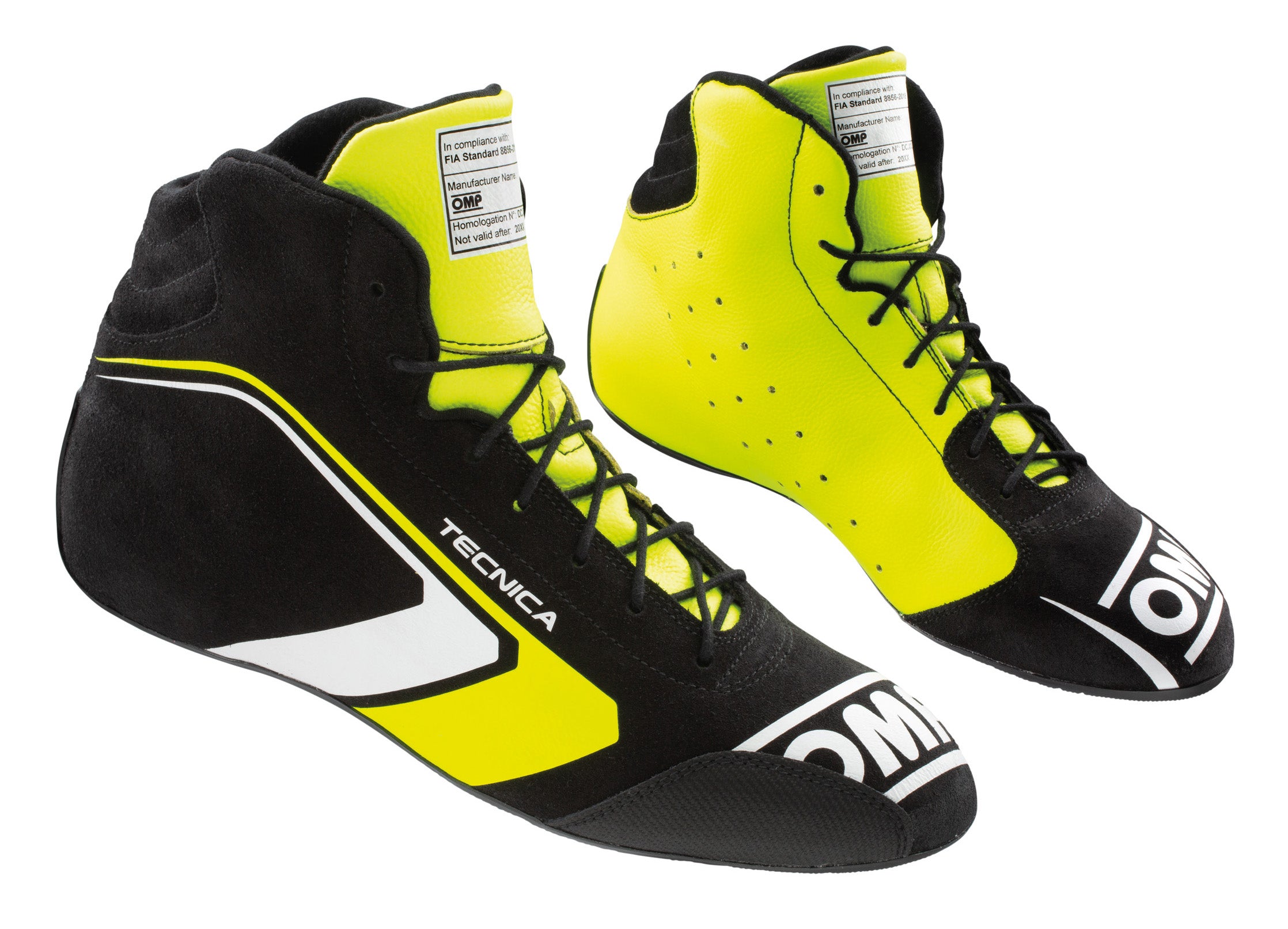 OMP IC0-0823-A01-178-44 (IC/82317844) TECNICA MY2021 Racing shoes, FIA 8856-2018, black/fluo yellow, size 44 Photo-0 