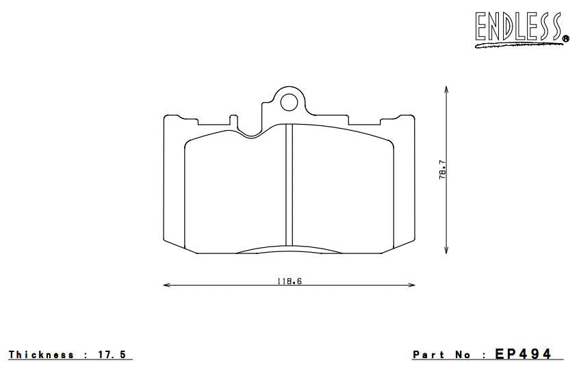 ENDLESS EP494SSY Front brake pads TOYOTA MARK X GRX130/GRX133 2012/8-2014/9 Photo-0 