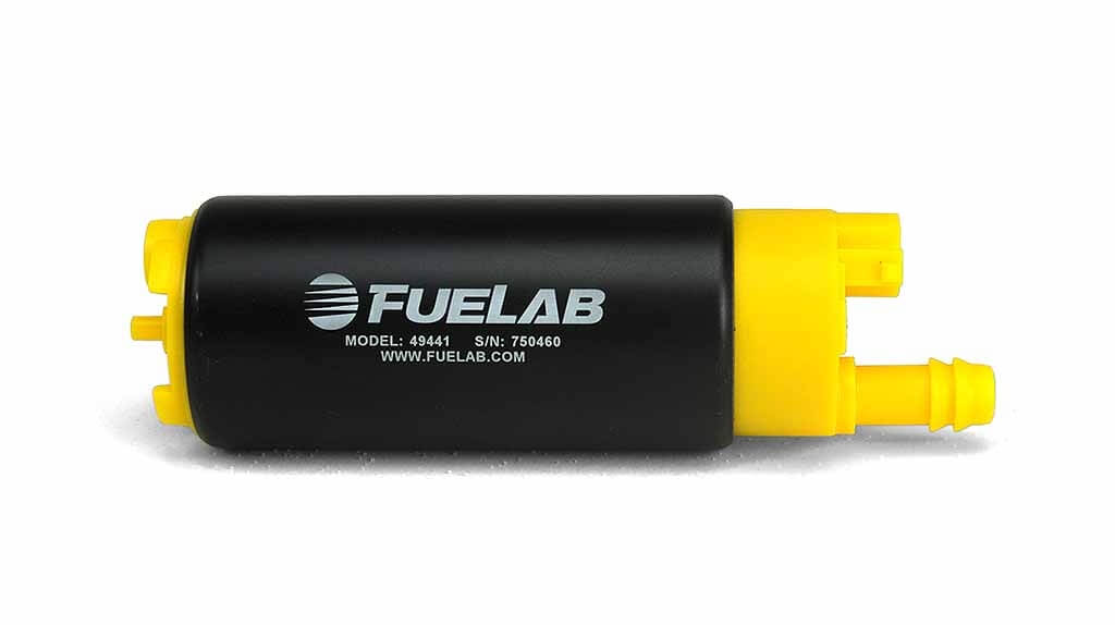FUELAB 49441 In-Tank Fuel Pump (340 LPH @ 3 bar, 13.5v) Inlet Offset from Outlet Photo-0 