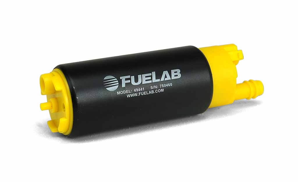 FUELAB 49441 In-Tank Fuel Pump (340 LPH @ 3 bar, 13.5v) Inlet Offset from Outlet Photo-1 