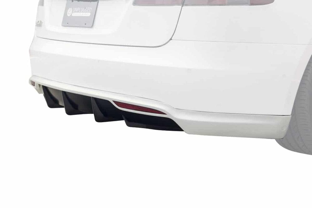 UNPLUGGED PERFORMANCE UP-MS-105-6.1 Rear Under Spoiler & Diffuser, Solid Black (PBSB) for TESLA Model S Pre-2016.5 Photo-0 