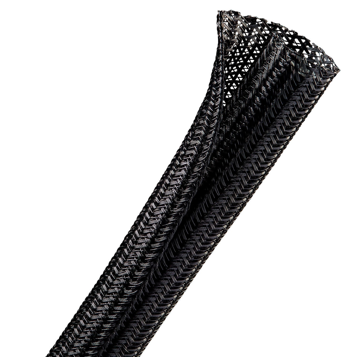TECHFLEX F6N0.50BK Wrappable Split Braided Tube Flexo F6 I.D.=12,7 mm, Black (1m) Photo-0 