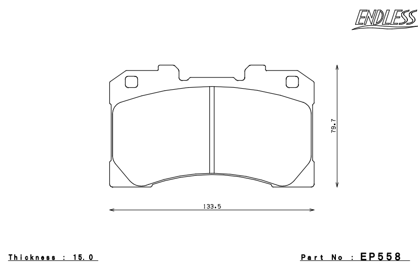 ENDLESS EP558SSMPLUS Front brake pads TOYOTA GR Yaris GXPA16 RC/RZ (17/18-inch wheel) Photo-0 
