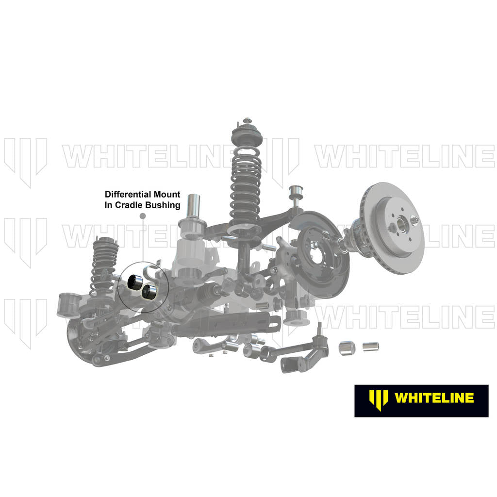 WHITELINE KDT903 Rear Differential Bushings - Mount in Cradle Inserts - Subaru Photo-1 