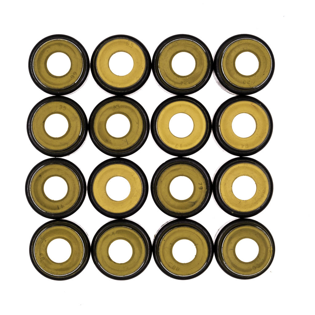 COMETIC 3214V-16 .265" x .500" x .555" x .645" Metal Jacket Valve Stem Seal, Yellow, 16 Pack Photo-0 