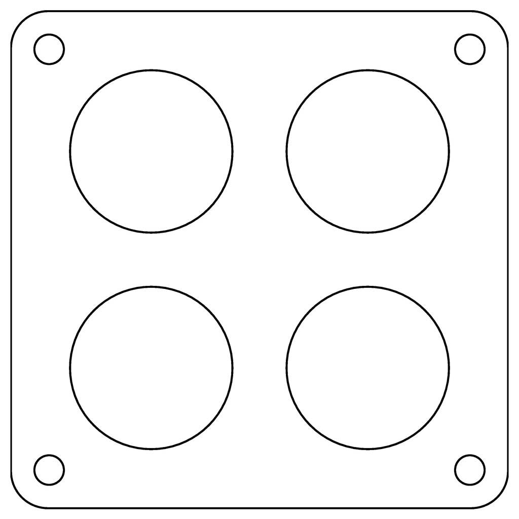 COMETIC C15314FC Holley Dominator 4-Hole .060" Fiber Carburetor Gasket, 2.00" Holes Photo-0 