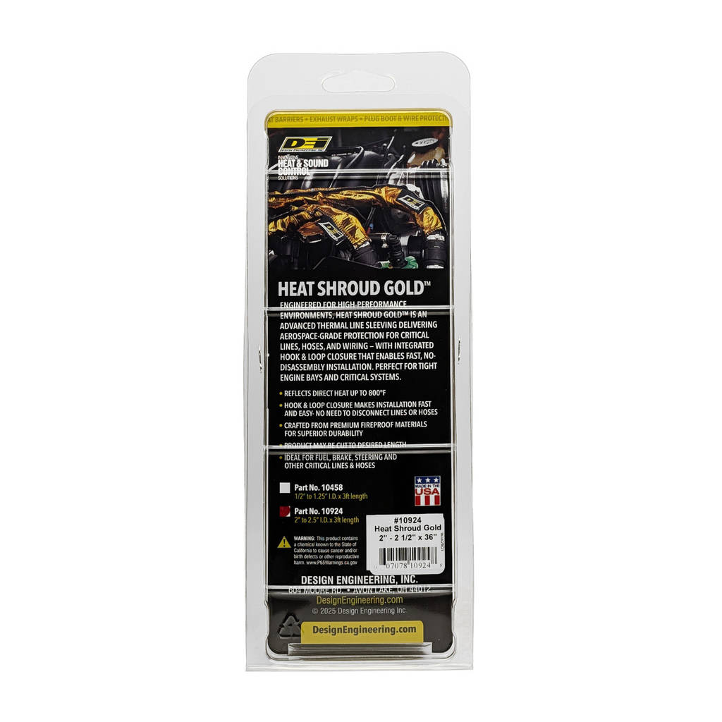 DEI 010924 Heat Shroud GOLD 2" to 2-1/2" I.D. x 3ft - GOLD Photo-4 