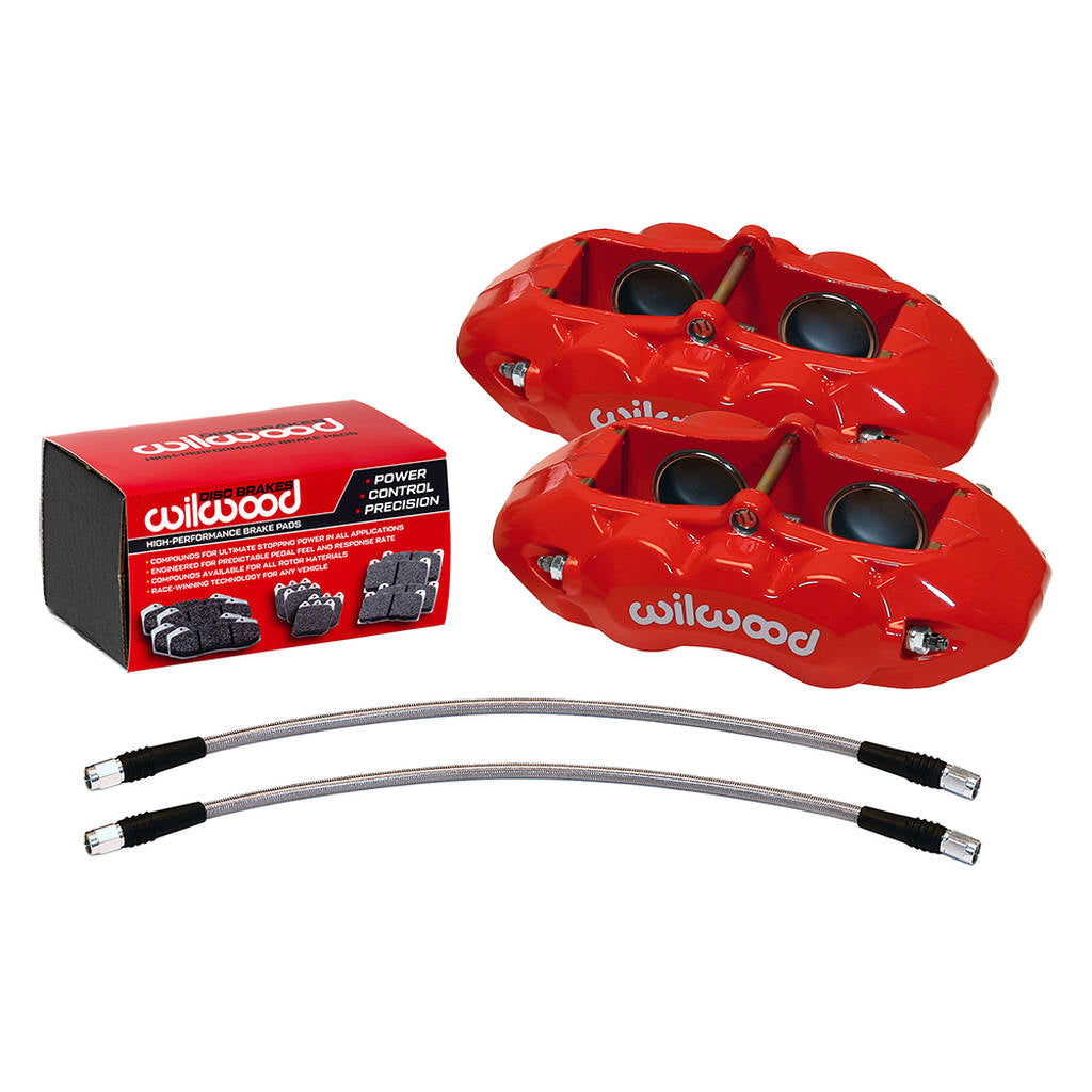 WILWOOD 140-10789-R Kit,Front,Vette,65-82,D8-4,Calipers,Pad Line,Red,W/Lines Photo-0 