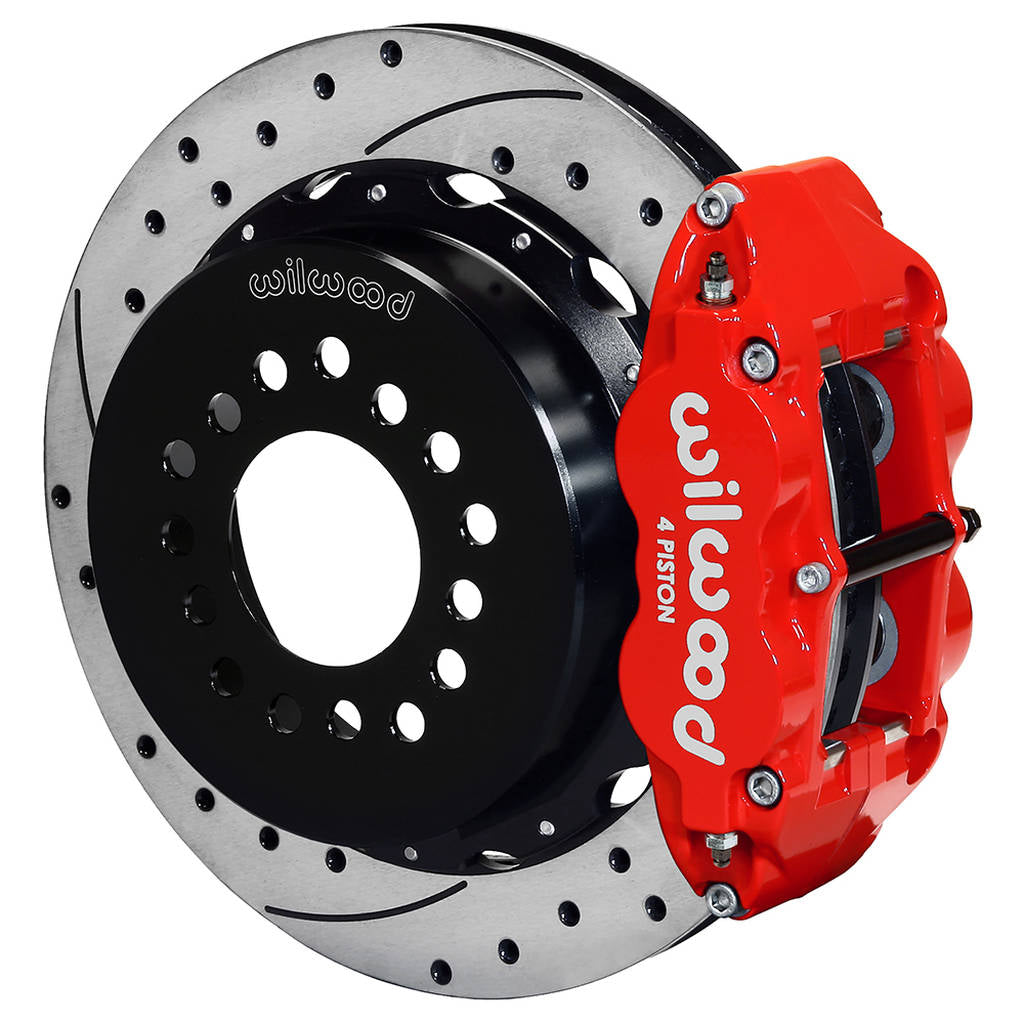 WILWOOD 140-10908-DR Kit,Rear,12 Bolt,C-Clip,2.81 Off,Fnsl4r 13.00 Rotor,Staggered,Drilled,Red Photo-0 