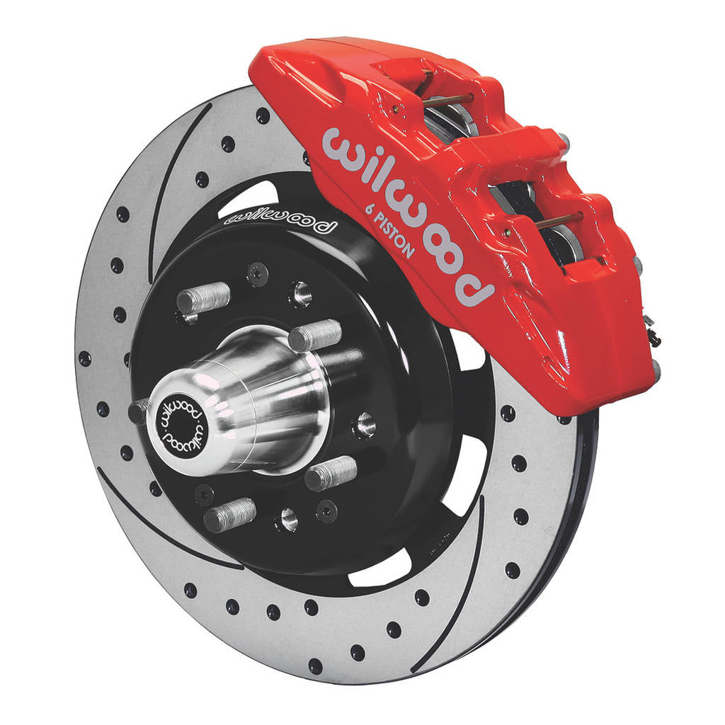 WILWOOD 140-10737-DR Kit,Front,Chevy,55-57,Dp6,12.19 Rotor Drilled,Red Photo-0 