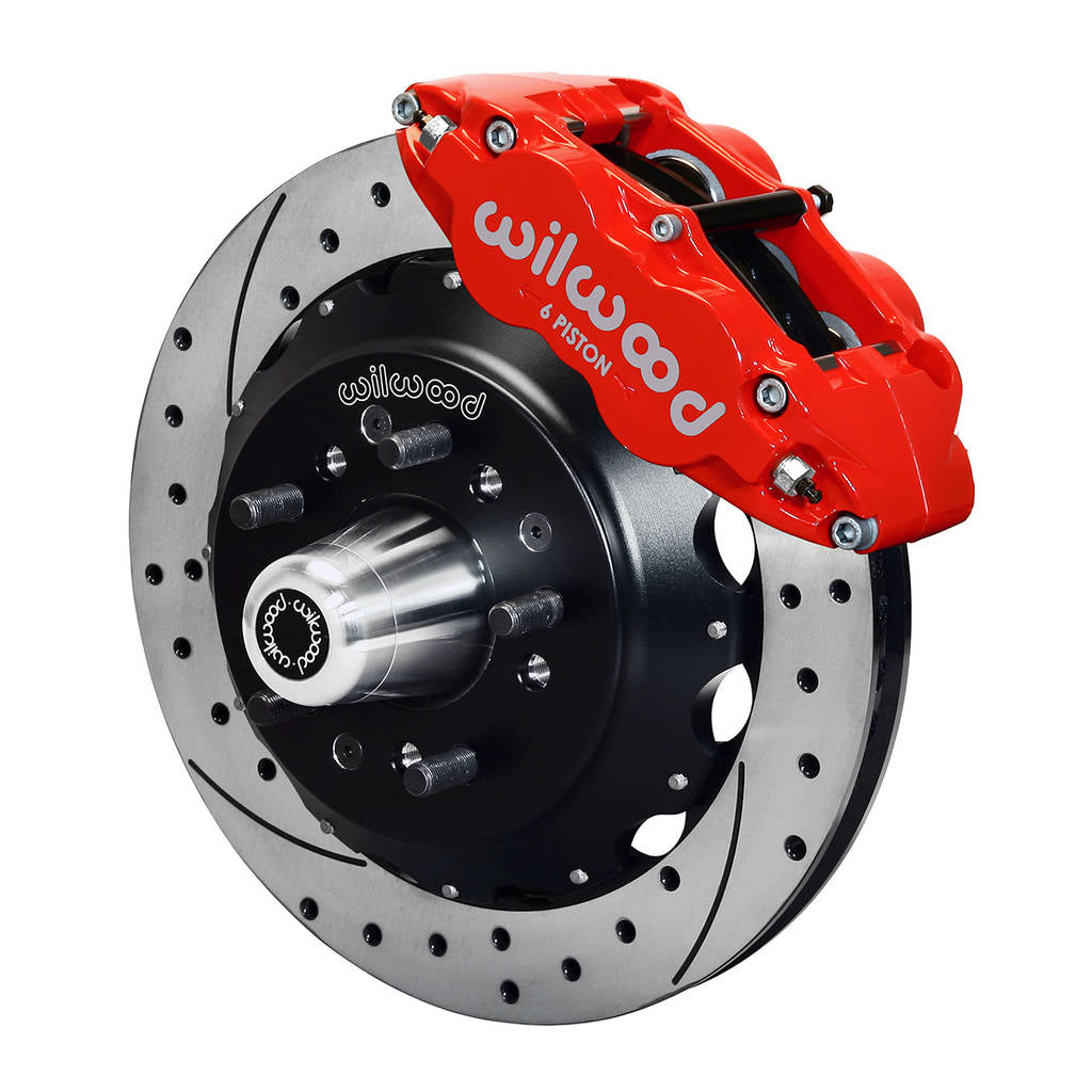 WILWOOD 140-12298-DR Kit,Front,G-Body,80-87,Fnsl6r,12.88 Rotor,Vented,Drilled,Red Photo-0 