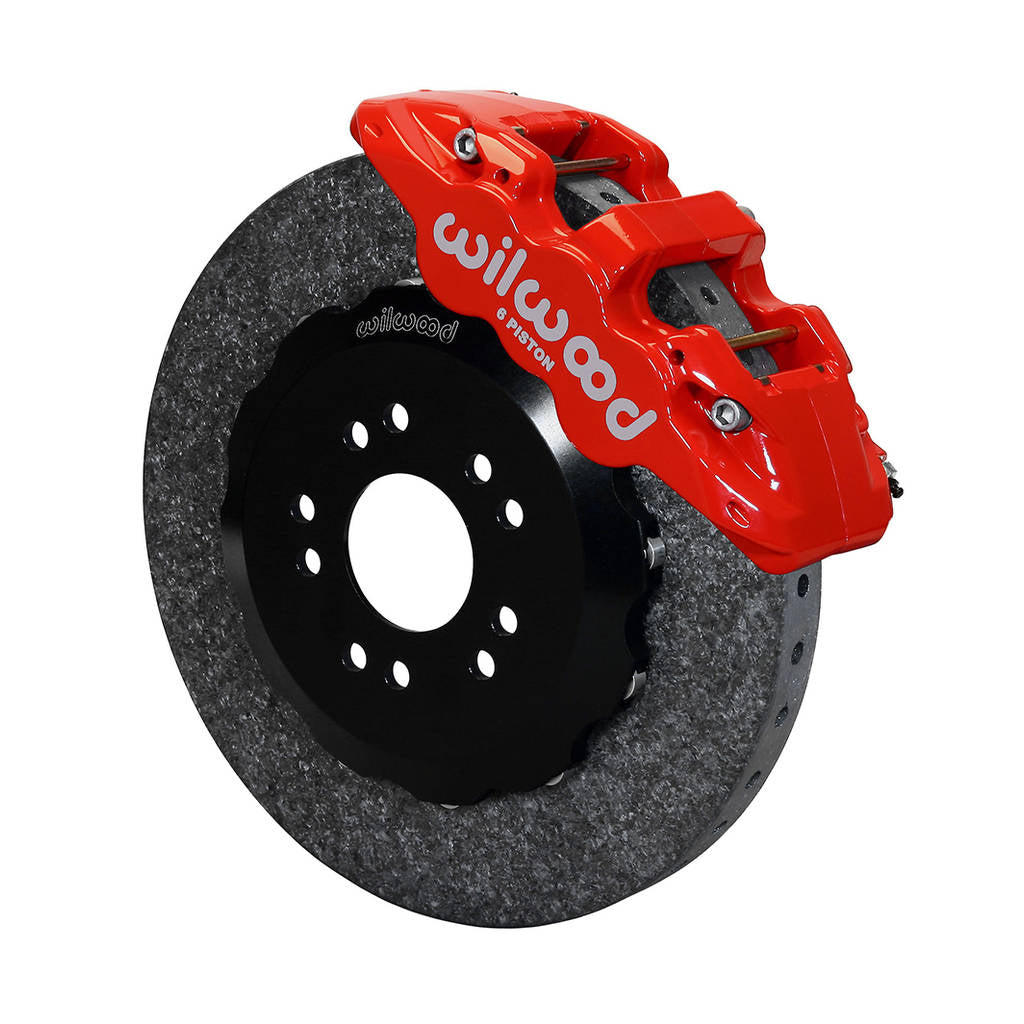 WILWOOD 140-12756-CSICR Kit,Front,Mustang 2005-2011,Aero6,14.00 C/Sic Rotor,Red Photo-0 