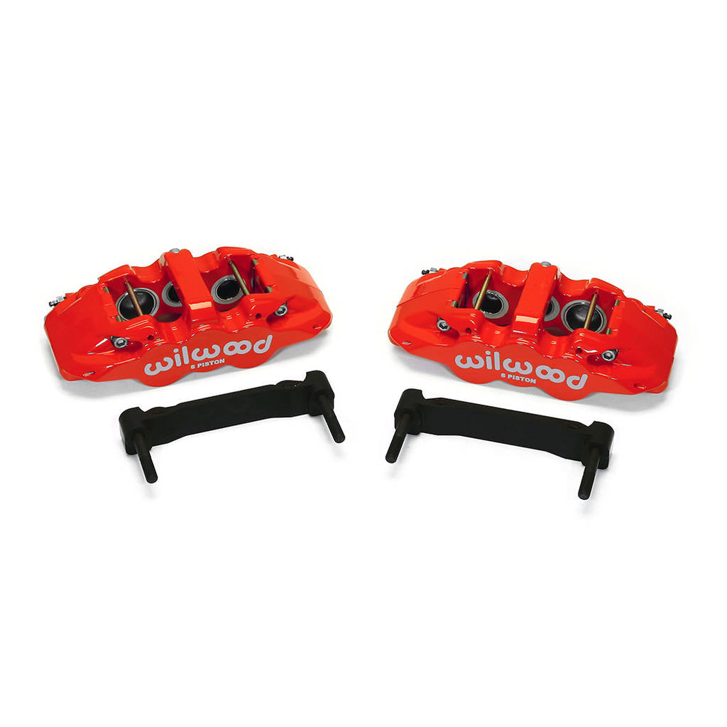WILWOOD 140-12629-R Kit,Front,C5/C6 Vette 97-13,Aero6,W/Pad Bracket For Oe C6 Z51/Z06 Rotor,Red Photo-0 