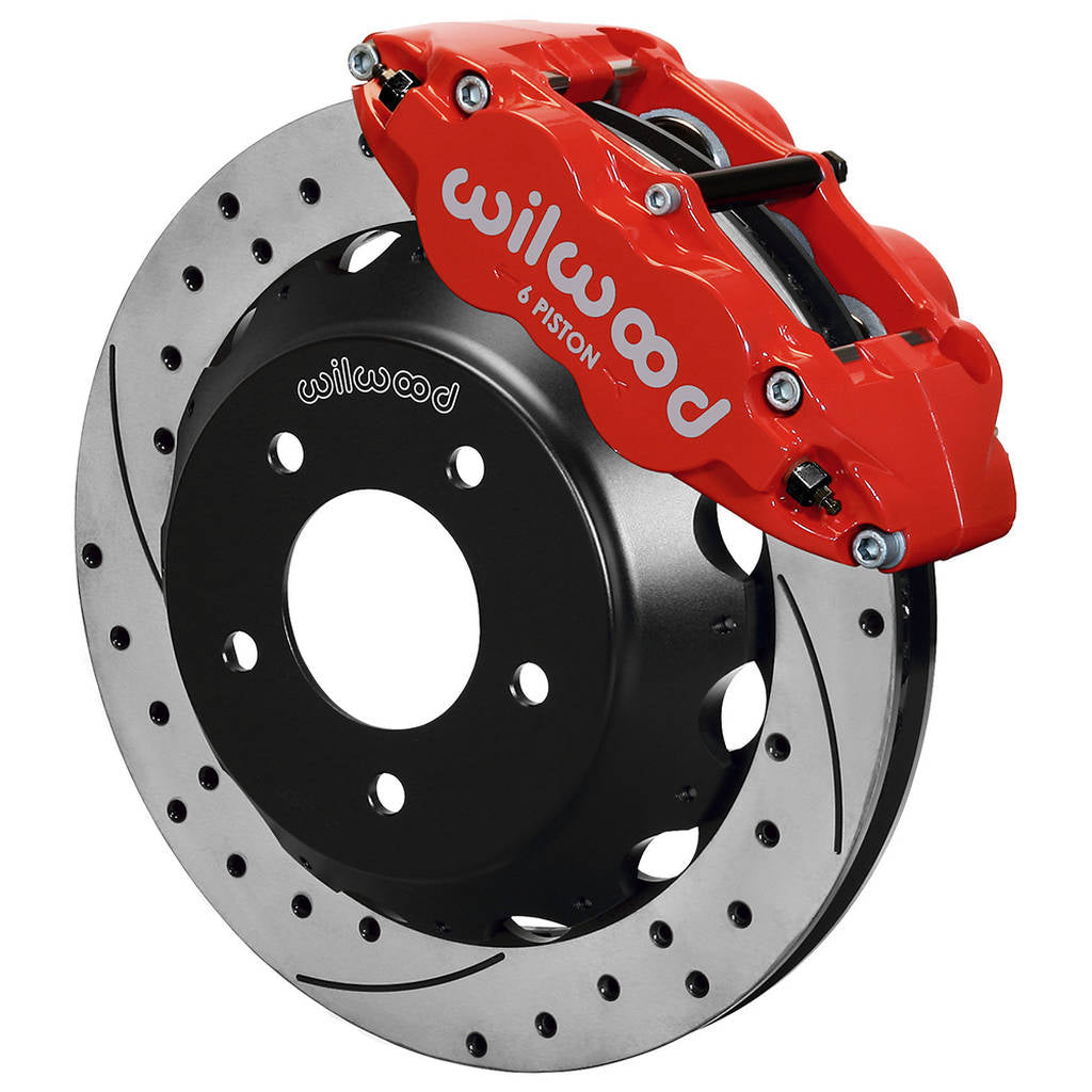 WILWOOD 140-11918-DR Kit,Front,Vette,85-87,Fnsl6r,12.88x1.10 Drilled,Red Photo-0 