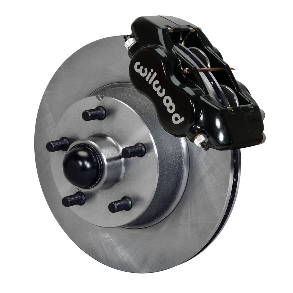 WILWOOD 140-12922 Kit,Front,Ford,54-56,Fdli,11.28x1.00 5x4.50 Bc,Hub/Rtr,W/Lines,Black Powdrct Photo-0 