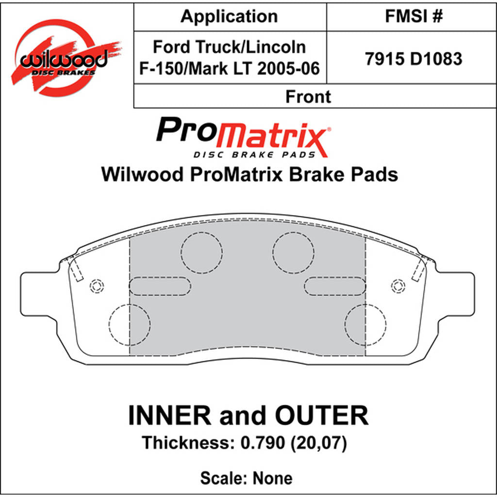 WILWOOD 150-D1083K Pad,D1083pm,.790,Axle Set Photo-0 