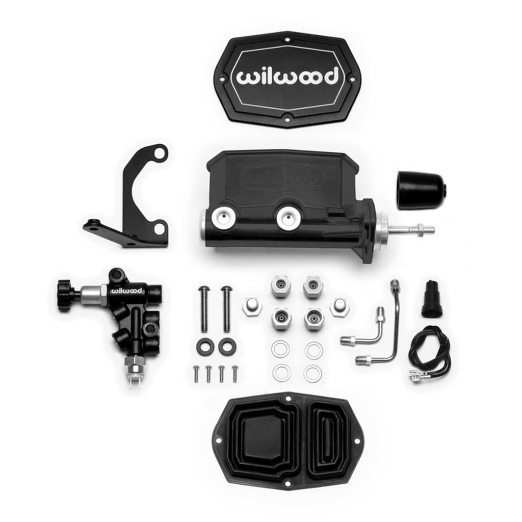 WILWOOD 261-14961-BK Kit,M/C,Tandem,Compact,Integral,7/8 Dia W/P-Valve/Pushrod,Black Photo-0 