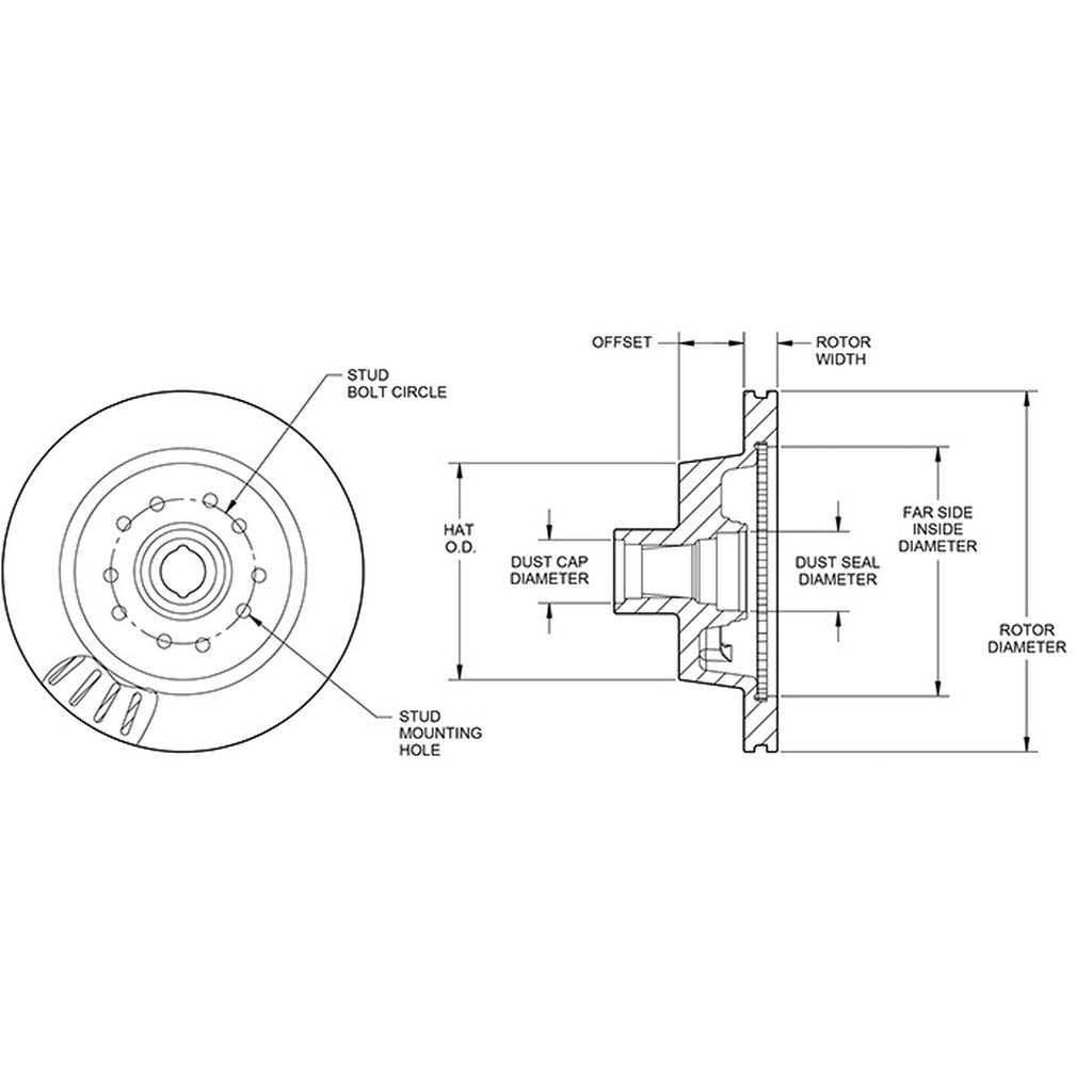 WILWOOD 160-14950 Rotor1186-110dgxxx-323naexxxxn 5x4.75/5.00,Front,Chevy 1/2 Ton,51-59 Photo-2 