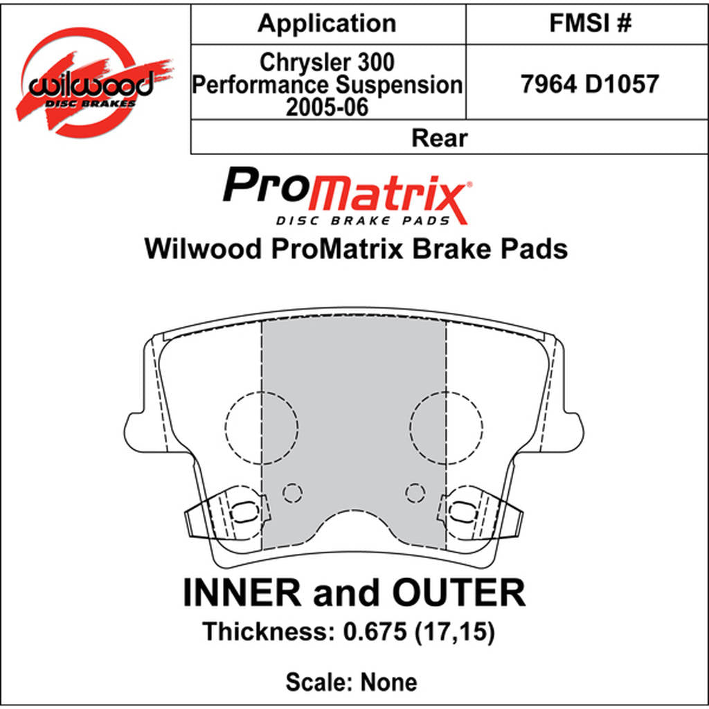 WILWOOD 150-D1057K Pad,D1057pm,.675,Axle Set (D1057a) Photo-0 