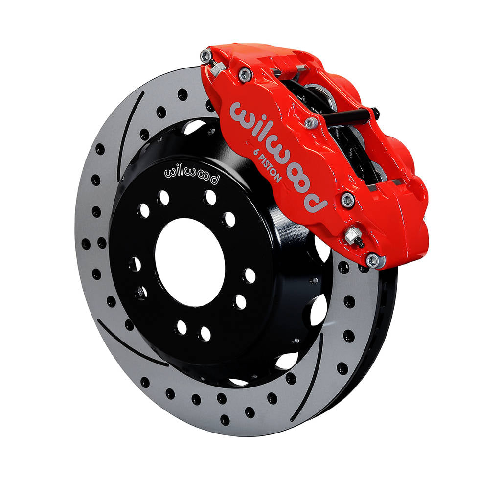 WILWOOD 140-15303-DR Kit,Front,Wwe C10 Alum Pro Spindle Fnsl6r,13.06 Rotor,Srp,Red Photo-0 