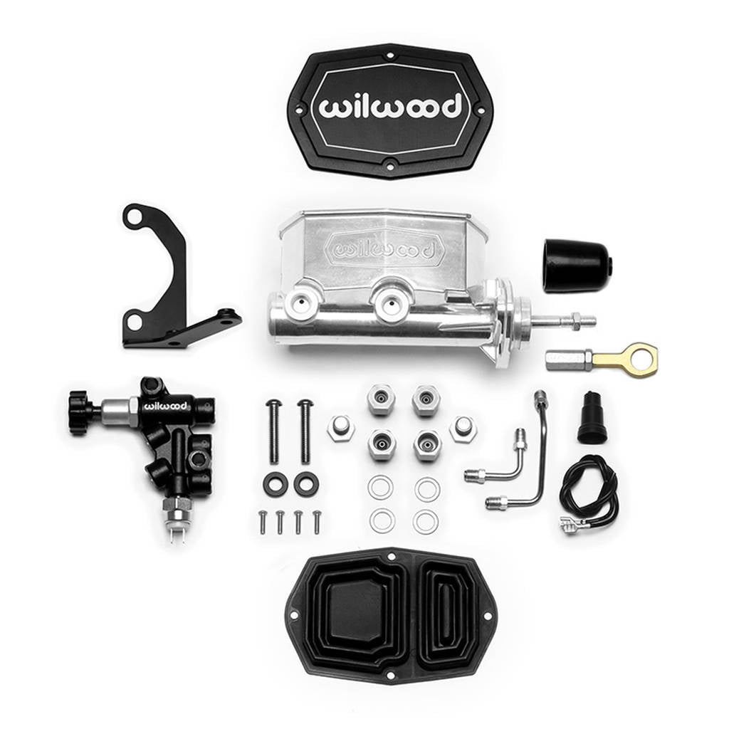 WILWOOD 261-15523-P Kit,M/C,Tandem,Compact,Integral,15/16 Dia,W/P-Valve/Pushrod,Mustang,Ball Burn Photo-0 