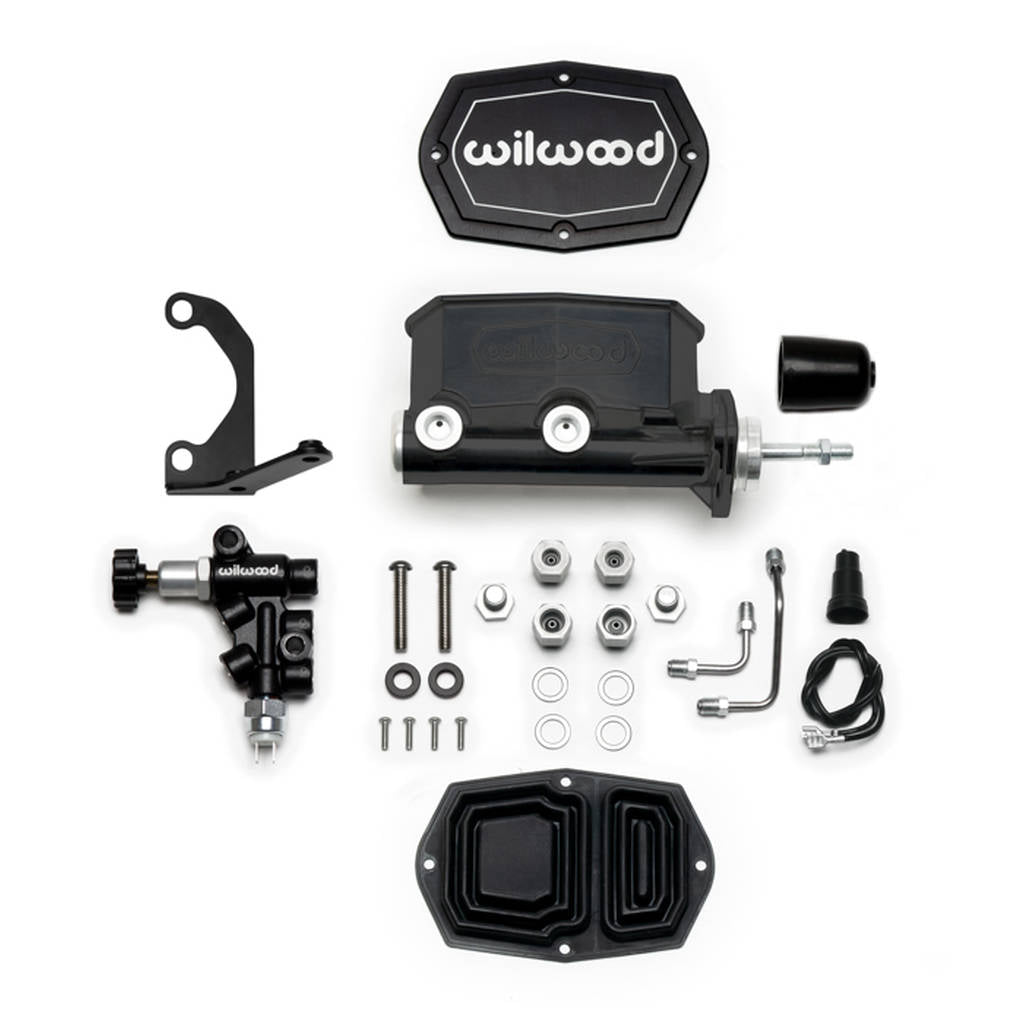 WILWOOD 261-15660-BK Kit,M/C,Tandem,Compact,Integral,15/16 Dia,W/P-Valve/Pushrod,Black,R/H Photo-0 
