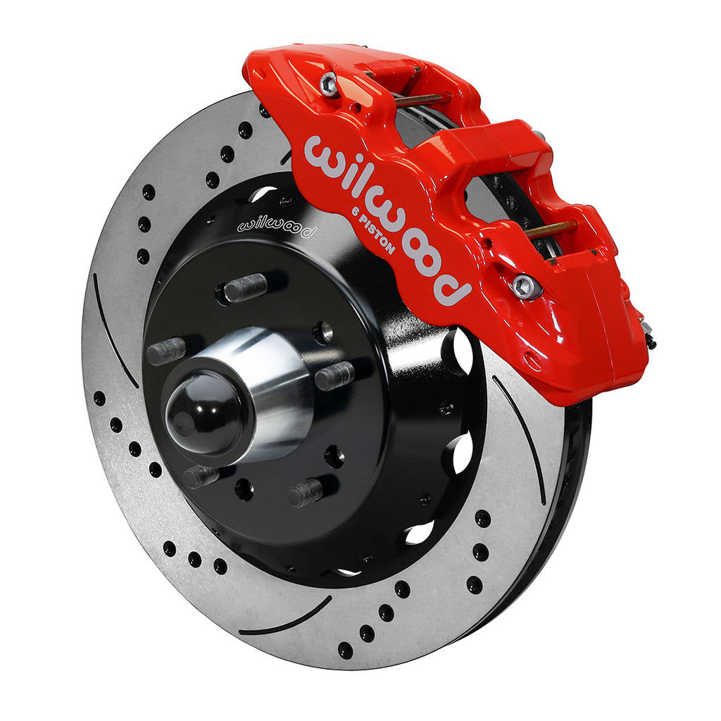 WILWOOD 140-13692-DR Kit,Front,C-10 Cpp Spindle,Aero6,14.00 Rotor,Drilled,Red Photo-0 